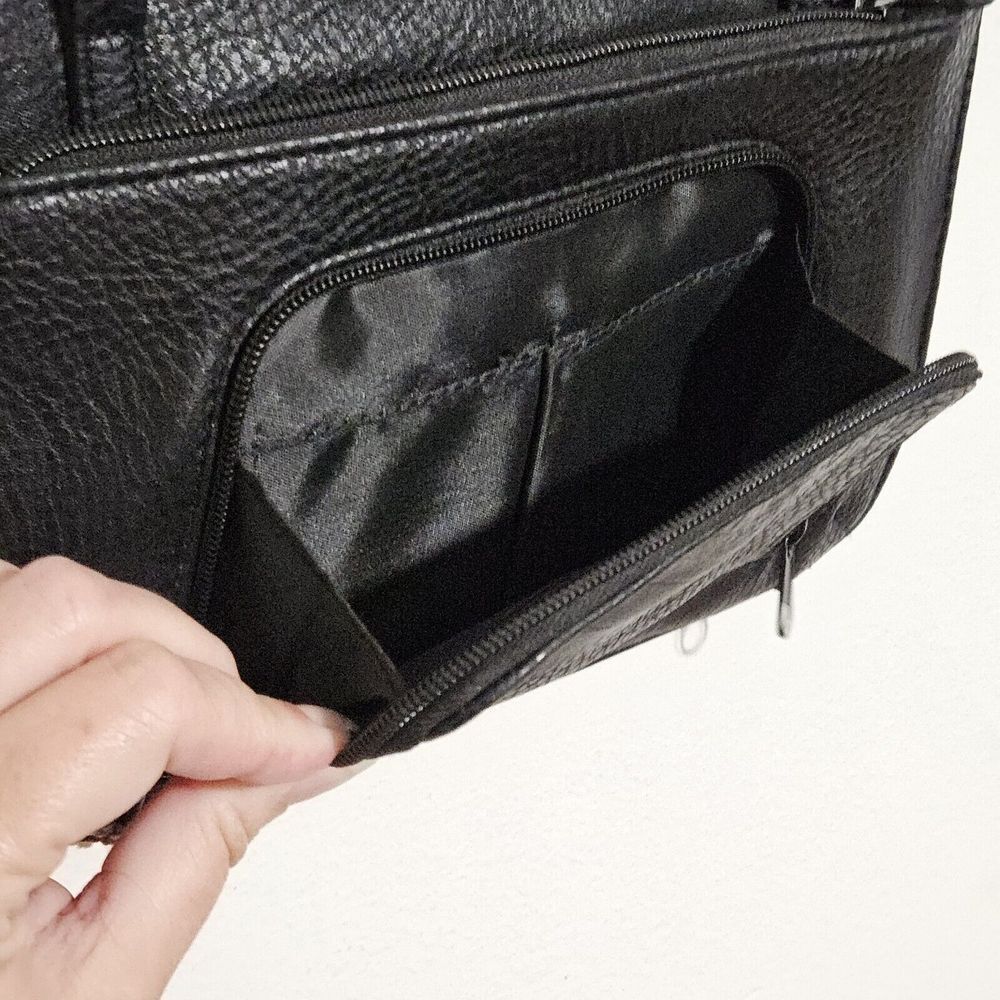 Koltov Black Pebbled Flip Top Shoulder Strap Built-In Wallet‎ Crossbody Purse - Picture 7 of 10